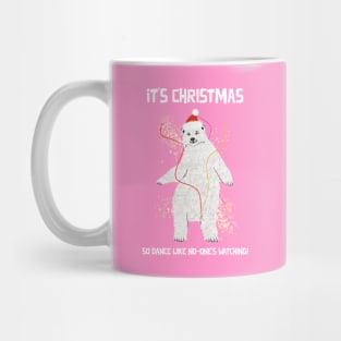 Polar Bear Dancing Christmas Greeting Mug